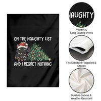 Funny Cat Christmas Garden Flag On The Naughty List And I Regret Nothing - Wonder Print Shop