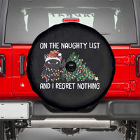 Funny Cat Christmas Spare Tire Cover On The Naughty List And I Regret Nothing - Wonder Print Shop