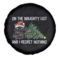 Funny Cat Christmas Spare Tire Cover On The Naughty List And I Regret Nothing - Wonder Print Shop