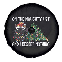 Funny Cat Christmas Spare Tire Cover On The Naughty List And I Regret Nothing - Wonder Print Shop