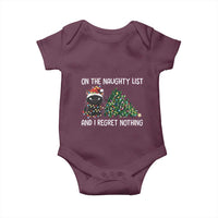 Funny Cat Christmas Baby Onesie On The Naughty List And I Regret Nothing - Wonder Print Shop