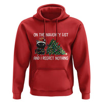 Funny Cat Christmas Hoodie On The Naughty List And I Regret Nothing - Wonder Print Shop