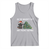 Funny Cat Christmas Tank Top On The Naughty List And I Regret Nothing - Wonder Print Shop