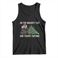 Funny Cat Christmas Tank Top On The Naughty List And I Regret Nothing - Wonder Print Shop