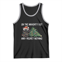 Funny Cat Christmas Tank Top On The Naughty List And I Regret Nothing - Wonder Print Shop