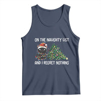 Funny Cat Christmas Tank Top On The Naughty List And I Regret Nothing - Wonder Print Shop