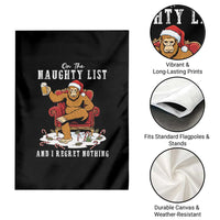 Funny Bigfoot Christmas Garden Flag On The Naughty List And I Regret Nothing - Wonder Print Shop