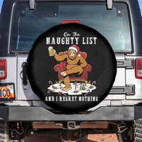 Funny Bigfoot Christmas Spare Tire Cover On The Naughty List And I Regret Nothing - Wonder Print Shop