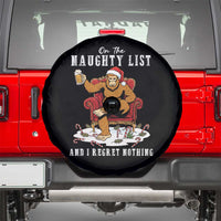 Funny Bigfoot Christmas Spare Tire Cover On The Naughty List And I Regret Nothing - Wonder Print Shop