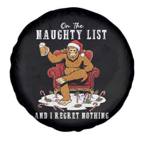 Funny Bigfoot Christmas Spare Tire Cover On The Naughty List And I Regret Nothing - Wonder Print Shop