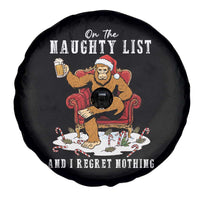 Funny Bigfoot Christmas Spare Tire Cover On The Naughty List And I Regret Nothing - Wonder Print Shop