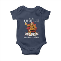 Funny Bigfoot Christmas Baby Onesie On The Naughty List And I Regret Nothing - Wonder Print Shop