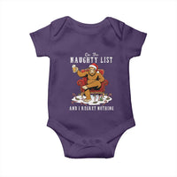 Funny Bigfoot Christmas Baby Onesie On The Naughty List And I Regret Nothing - Wonder Print Shop