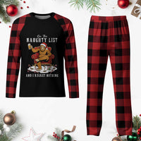 Funny Bigfoot Christmas Plaid Pajama Set On The Naughty List And I Regret Nothing - Wonder Print Shop