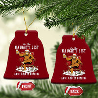 Funny Bigfoot Xmas Ceramic Ornament On The Naughty List And I Regret Nothing - Wonder Print Shop