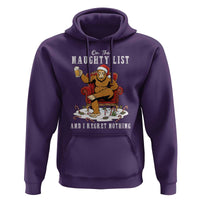 Funny Bigfoot Christmas Hoodie On The Naughty List And I Regret Nothing - Wonder Print Shop