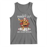 Funny Bigfoot Christmas Tank Top On The Naughty List And I Regret Nothing - Wonder Print Shop