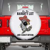 Funny Mexican Racoon Taco Christmas Spare Tire Cover On The Naughty List And I Regret Nothing - Wonder Print Shop