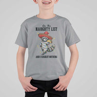 Funny Mexican Racoon Taco Christmas T Shirt For Kid On The Naughty List And I Regret Nothing - Wonder Print Shop