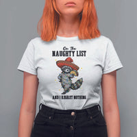 Funny Mexican Racoon Taco Christmas T Shirt For Women On The Naughty List And I Regret Nothing - Wonder Print Shop