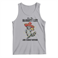 Funny Mexican Racoon Taco Christmas Tank Top On The Naughty List And I Regret Nothing - Wonder Print Shop