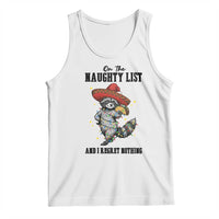 Funny Mexican Racoon Taco Christmas Tank Top On The Naughty List And I Regret Nothing - Wonder Print Shop