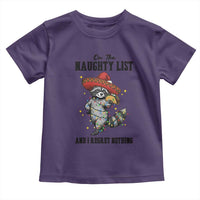 Funny Mexican Racoon Taco Christmas Toddler T Shirt On The Naughty List And I Regret Nothing - Wonder Print Shop