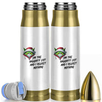 Funny Cat Green Christmas Bullet Tumbler On The Naughty List And I Regret Nothing - Wonder Print Shop