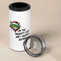 Funny Cat Green Christmas 4 in 1 Can Cooler Tumbler On The Naughty List And I Regret Nothing - Wonder Print Shop