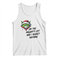 Funny Cat Green Christmas Tank Top On The Naughty List And I Regret Nothing - Wonder Print Shop