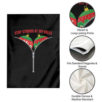 Funny Dirty Christmas Garden Flag Stop Staring At My Balls - Wonder Print Shop