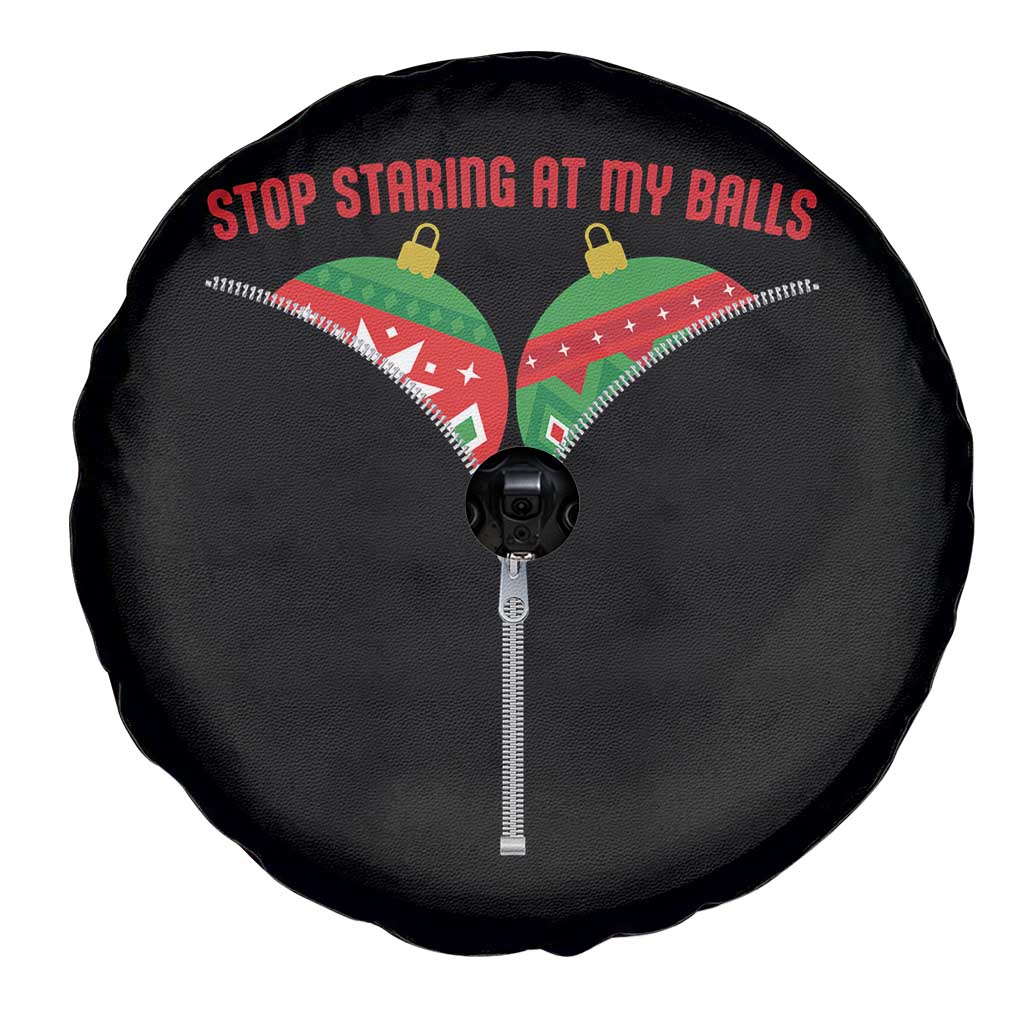 Funny Dirty Christmas Spare Tire Cover Stop Staring At My Balls - Wonder Print Shop