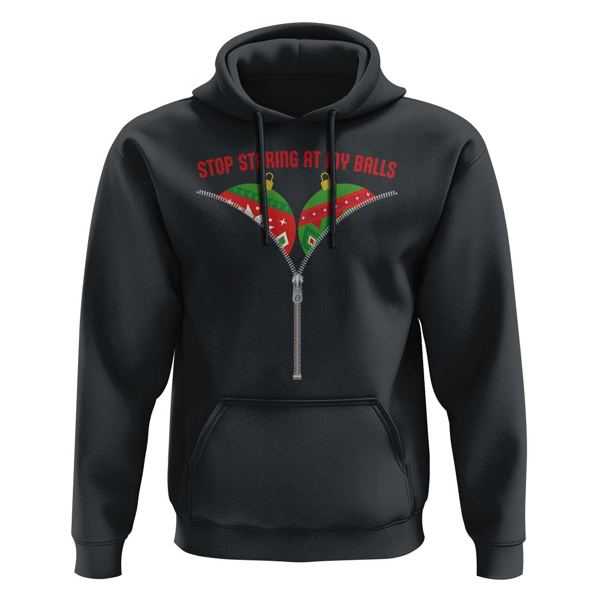 Funny Dirty Christmas Hoodie Stop Staring At My Balls - Wonder Print Shop