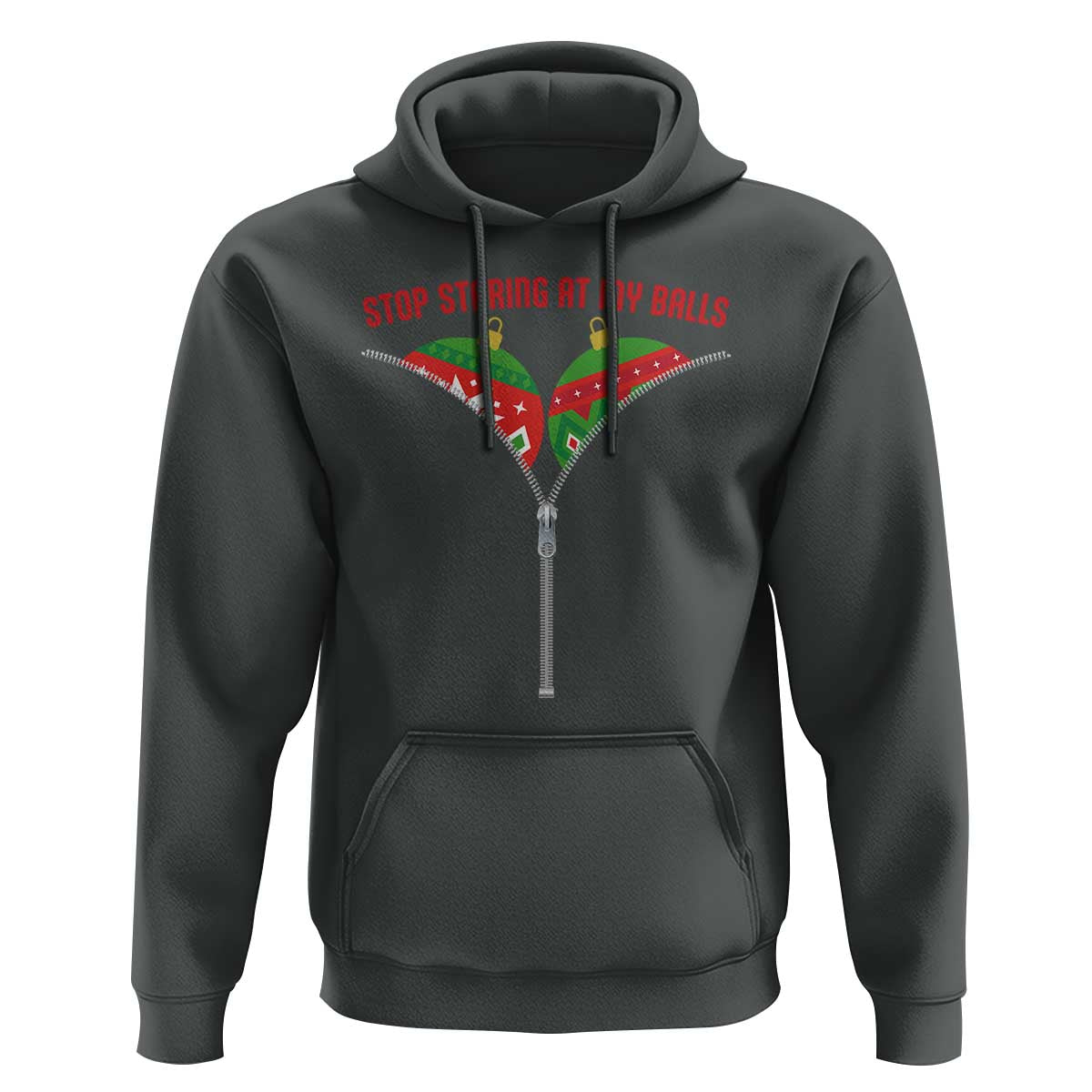 Funny Dirty Christmas Hoodie Stop Staring At My Balls - Wonder Print Shop