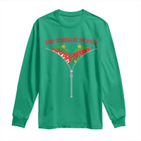Funny Dirty Christmas Long Sleeve Shirt Stop Staring At My Balls - Wonder Print Shop