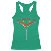 Funny Dirty Christmas Racerback Tank Top Stop Staring At My Balls - Wonder Print Shop