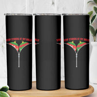 Funny Dirty Christmas Skinny Tumbler Stop Staring At My Balls - Wonder Print Shop