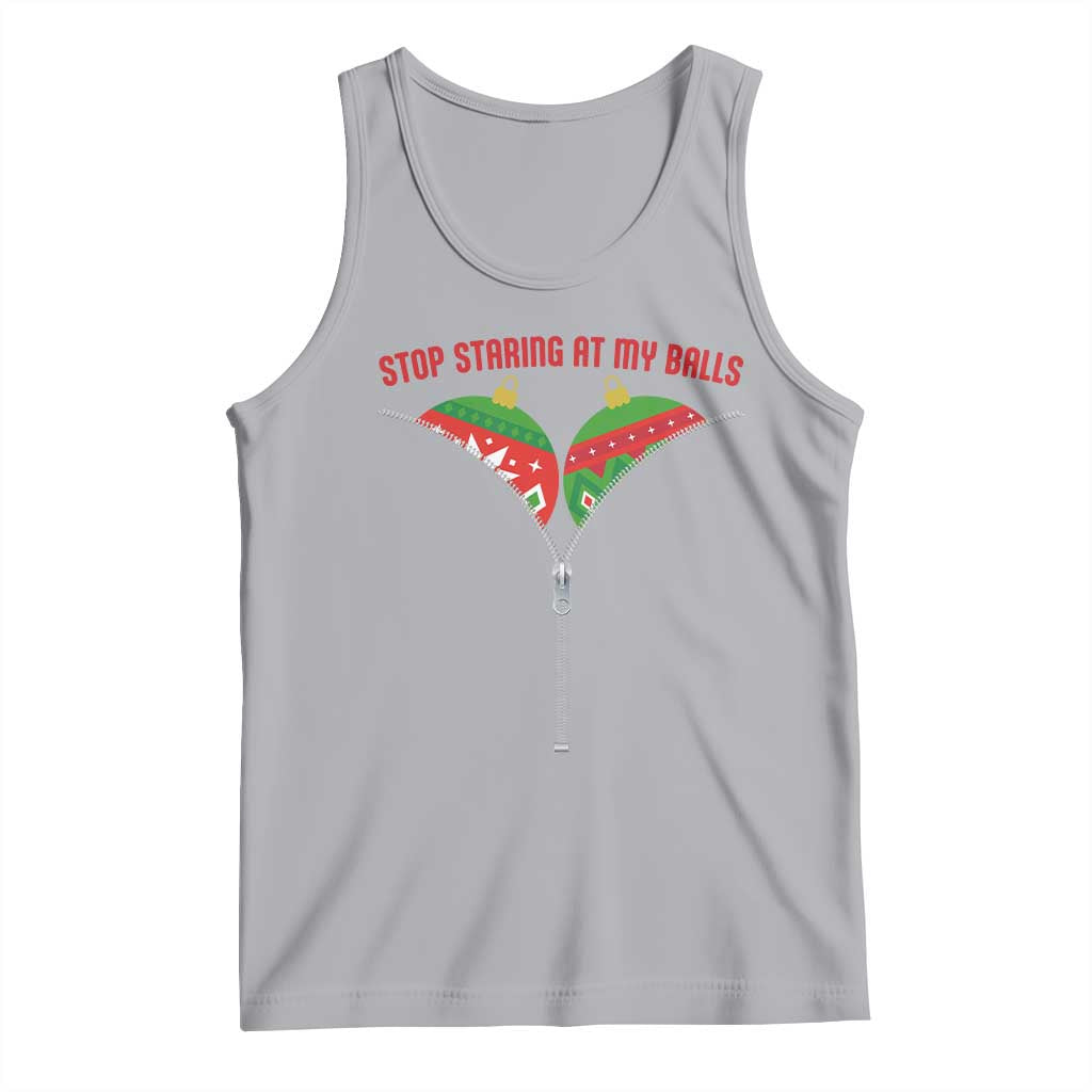 Funny Dirty Christmas Tank Top Stop Staring At My Balls - Wonder Print Shop