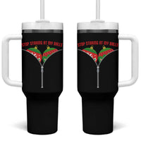 Funny Dirty Christmas Tumbler With Handle Stop Staring At My Balls - Wonder Print Shop