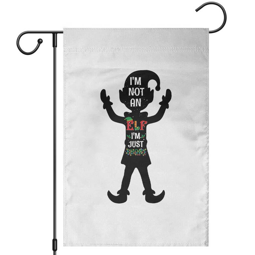 Funny Christmas Matching Family Garden Flag I Am Not An Elf Im Just Short - Wonder Print Shop