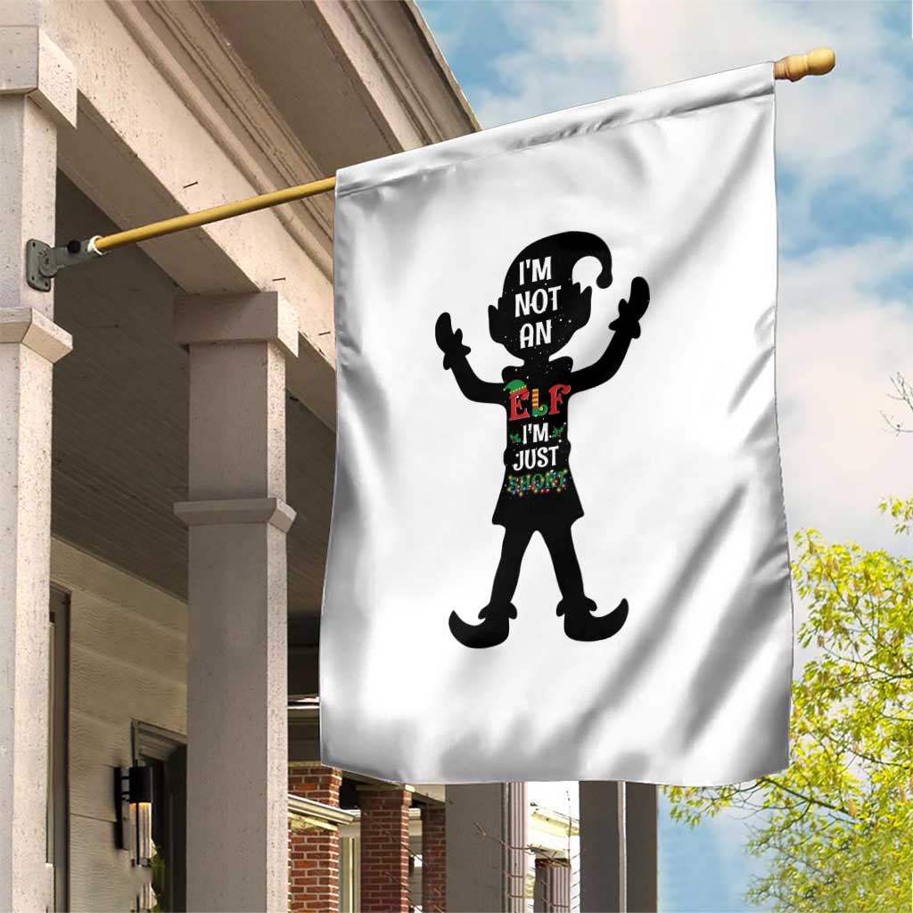 Funny Christmas Matching Family Garden Flag I Am Not An Elf Im Just Short - Wonder Print Shop