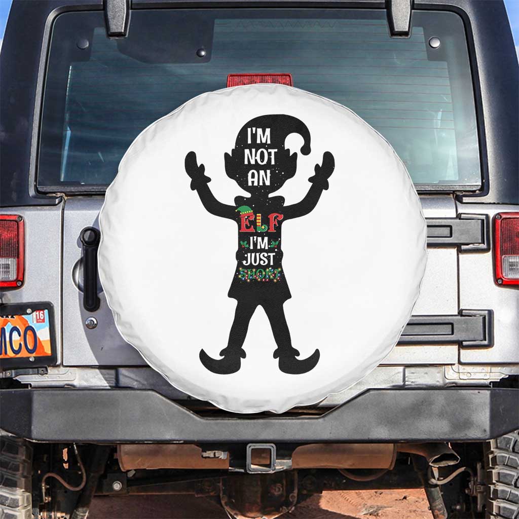 Funny Christmas Matching Family Spare Tire Cover I Am Not An Elf Im Just Short - Wonder Print Shop