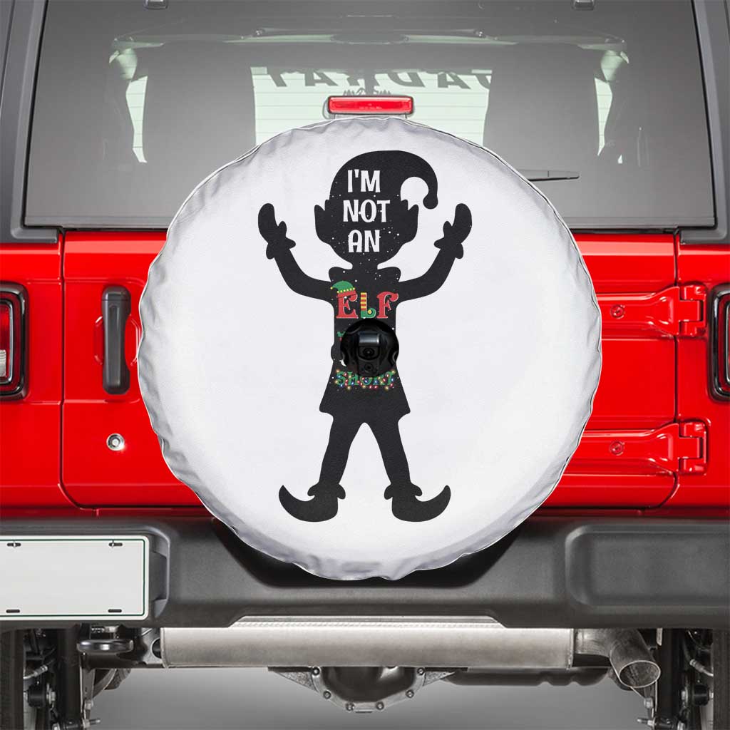 Funny Christmas Matching Family Spare Tire Cover I Am Not An Elf Im Just Short - Wonder Print Shop