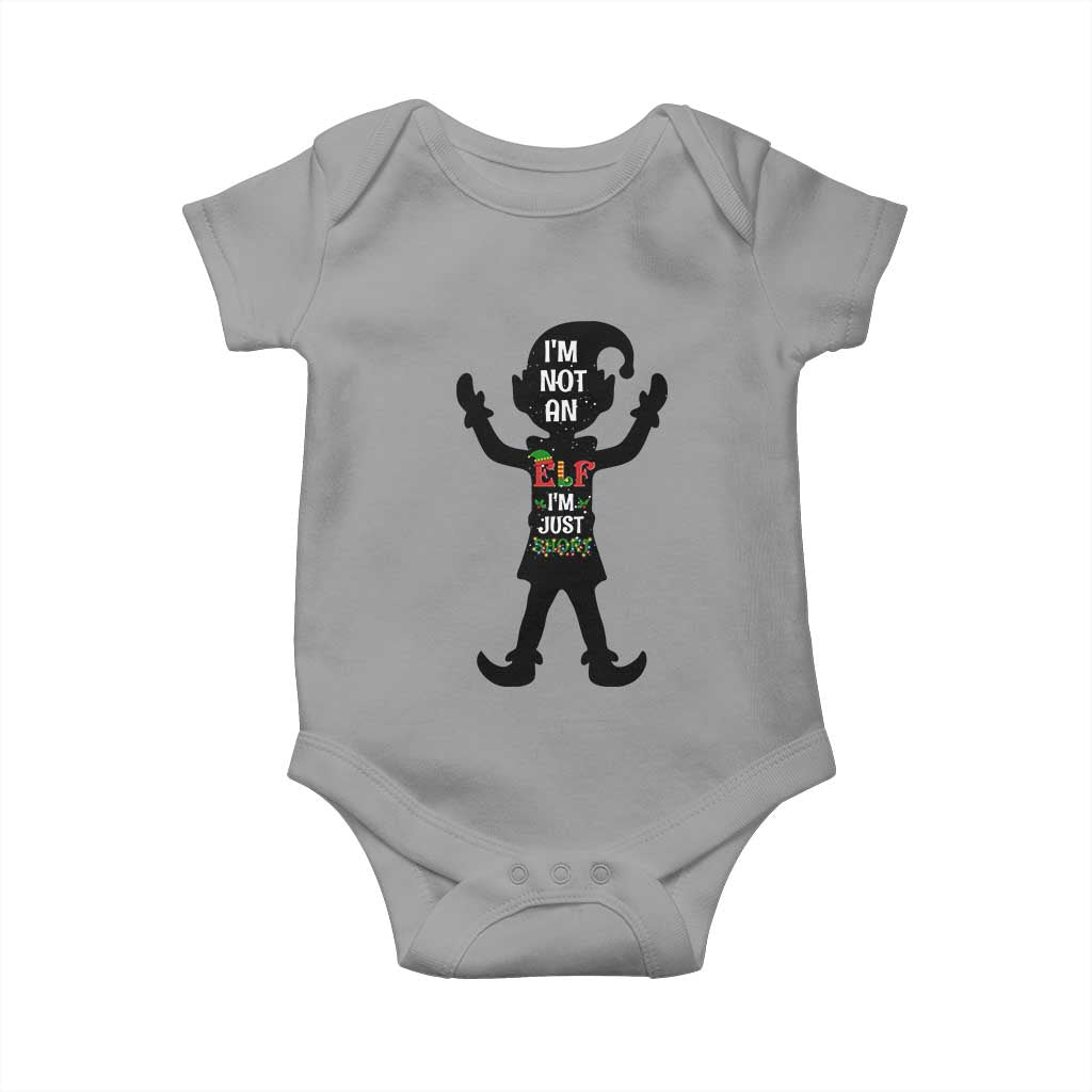Funny Christmas Matching Family Baby Onesie I Am Not An Elf Im Just Short - Wonder Print Shop