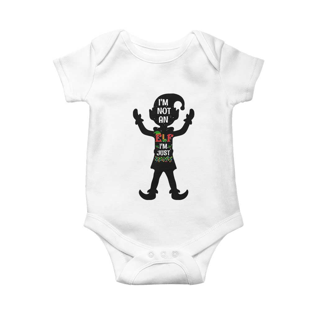 Funny Christmas Matching Family Baby Onesie I Am Not An Elf Im Just Short - Wonder Print Shop