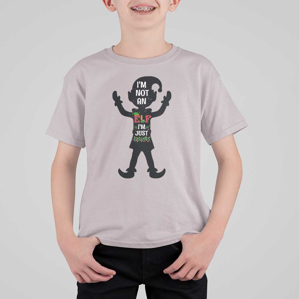 Funny Christmas Matching Family T Shirt For Kid I Am Not An Elf Im Just Short - Wonder Print Shop