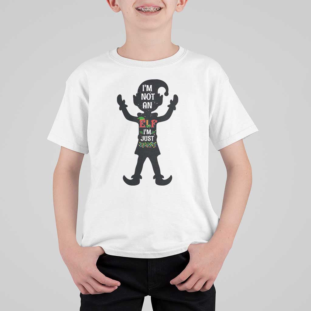 Funny Christmas Matching Family T Shirt For Kid I Am Not An Elf Im Just Short - Wonder Print Shop