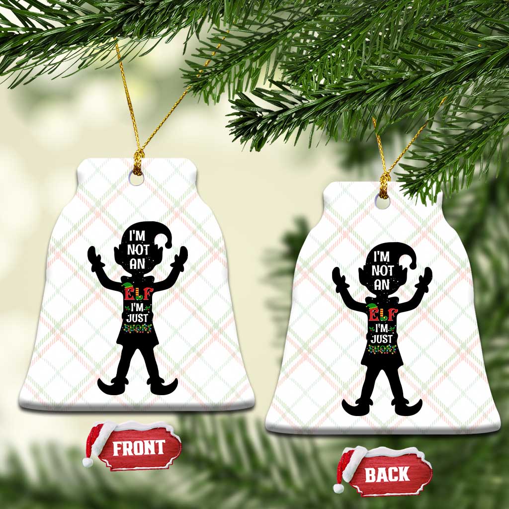 Funny Xmas Matching Family Ceramic Ornament I Am Not An Elf Im Just Short - Wonder Print Shop