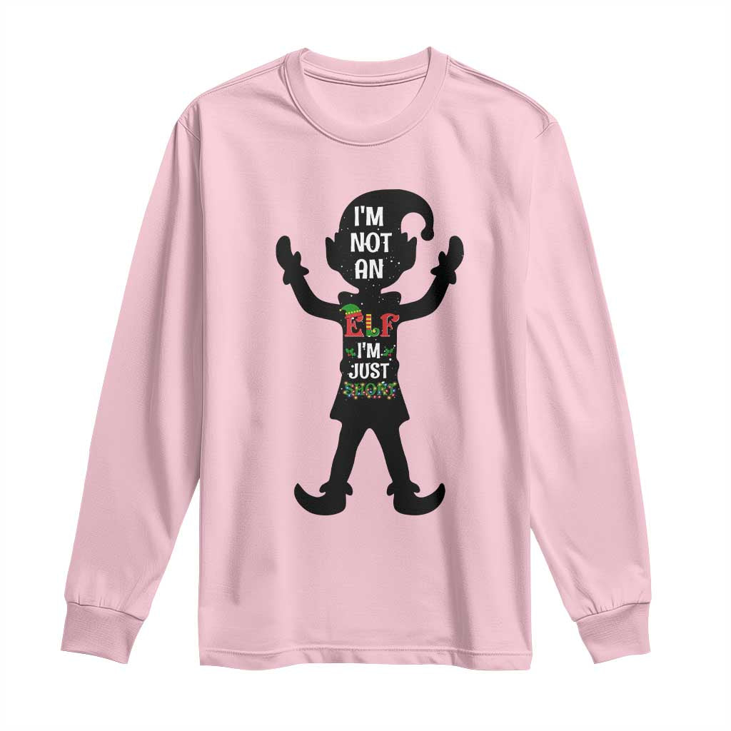 Funny Christmas Matching Family Long Sleeve Shirt I Am Not An Elf Im Just Short - Wonder Print Shop