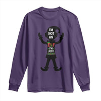 Funny Christmas Matching Family Long Sleeve Shirt I Am Not An Elf Im Just Short - Wonder Print Shop